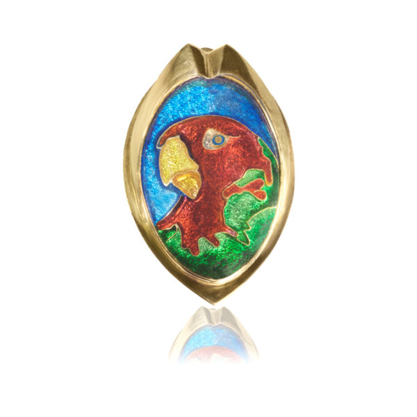 Parrot Cloisonné Jewelry Enamel Pendant