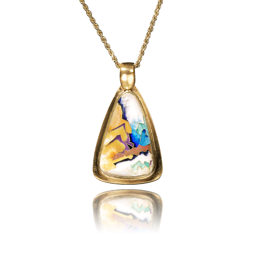 Abstract Pendant in Cloisonne