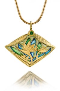 Ethereal Beauty | Bird of Paradise Necklace | Plique a Jour Jewelry