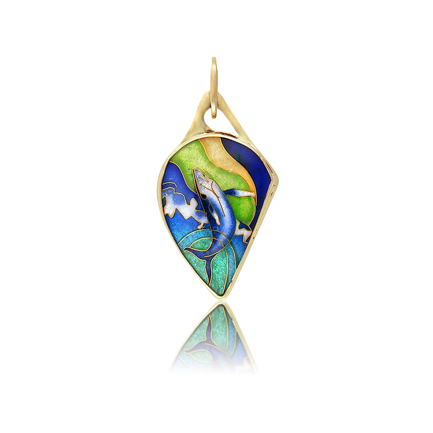Breaching Whale Handmade Jewelry Cloisonné Pendant