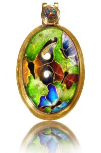 Summer Meadow | Butterfly Necklace | Enamel Gold Jewelry