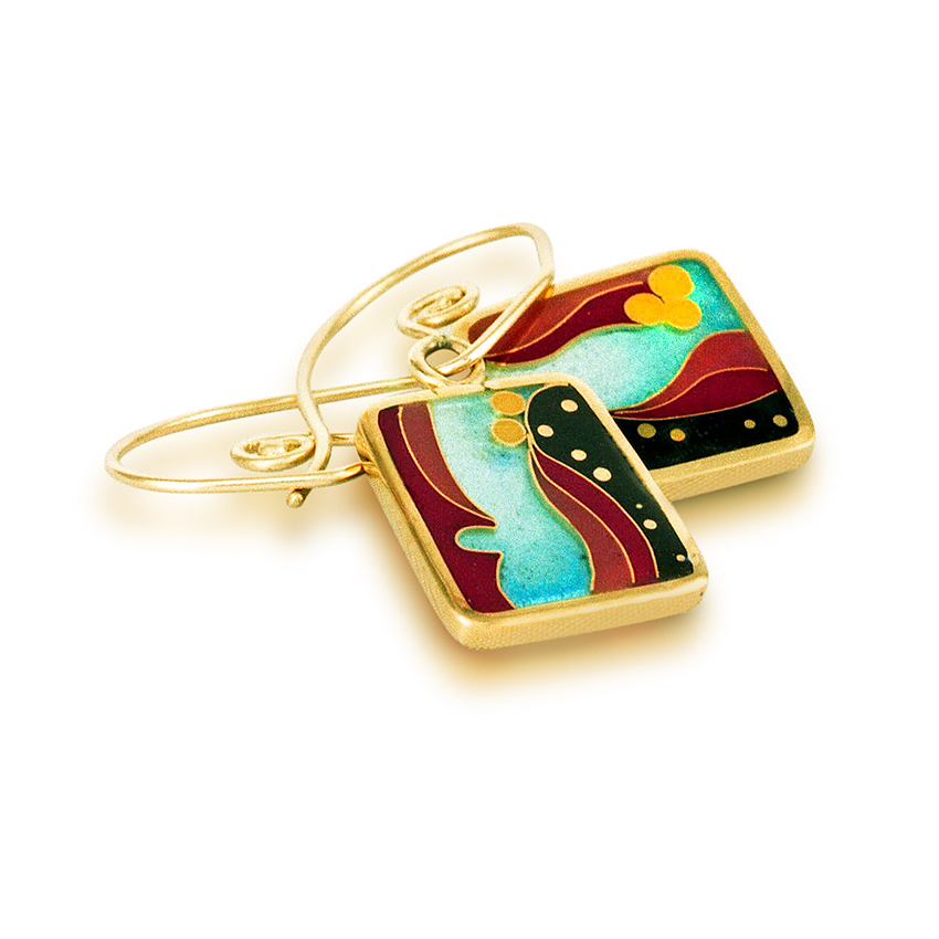 Coral Reef Oceanic Cloisonné Earrings
