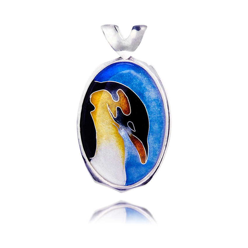 Emperor Penguin Cloisonné Jewelry Pendant