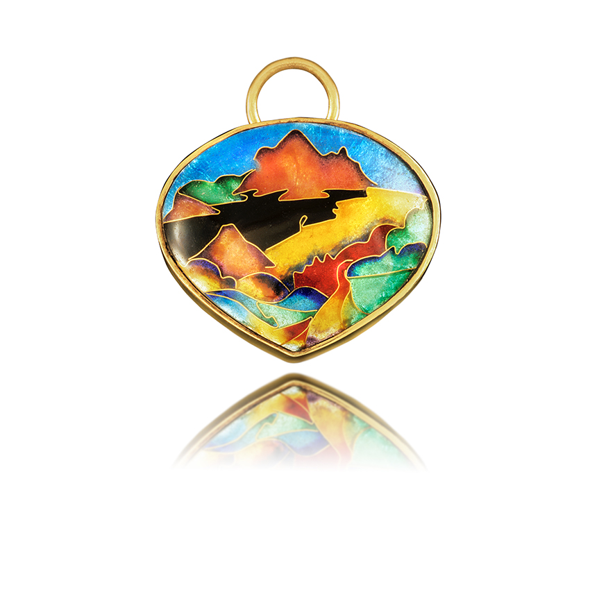 Cloisonné Enamel Jewelry Hawaiian Jewelry Pendant Haleakala Sunrise
