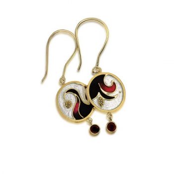 Hibiscus Enamel Earrings Jewelry