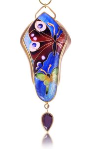 Lune Flower Enamel Necklace | Jewelry by Patsy Croft