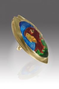 The Parrot | Custom Enamel Pendant | Patsy Croft Jewelry
