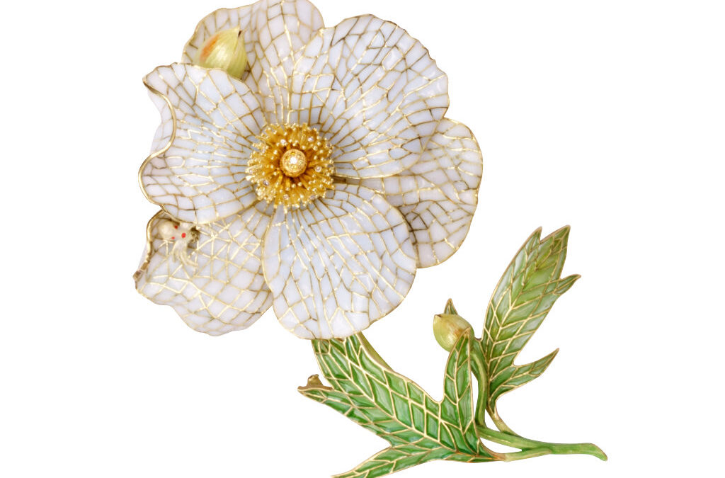 Matilija Poppy Brooch