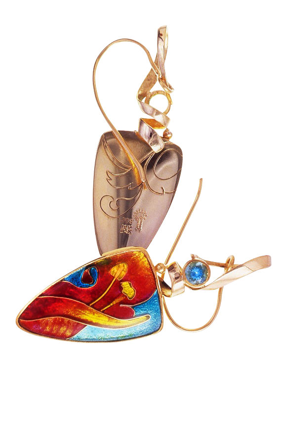 Spring Flower Enamel Earrings - Image 2