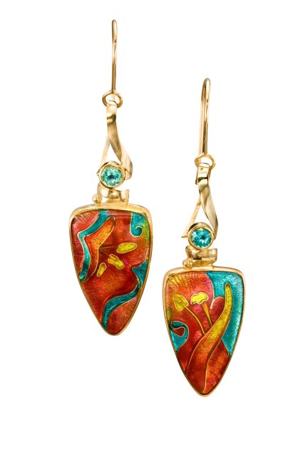 Spring Flower Enamel Earrings
